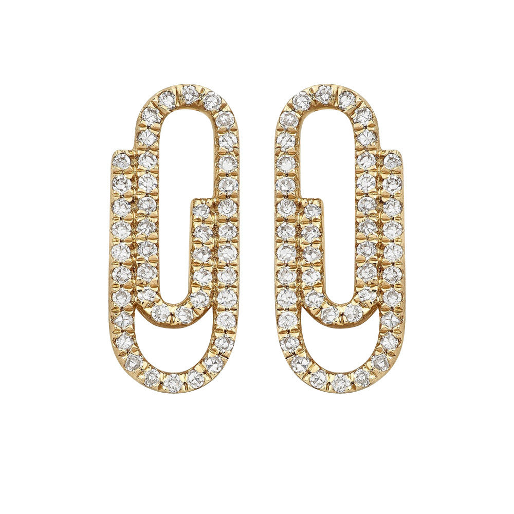 Paper clip earrings female earrings
