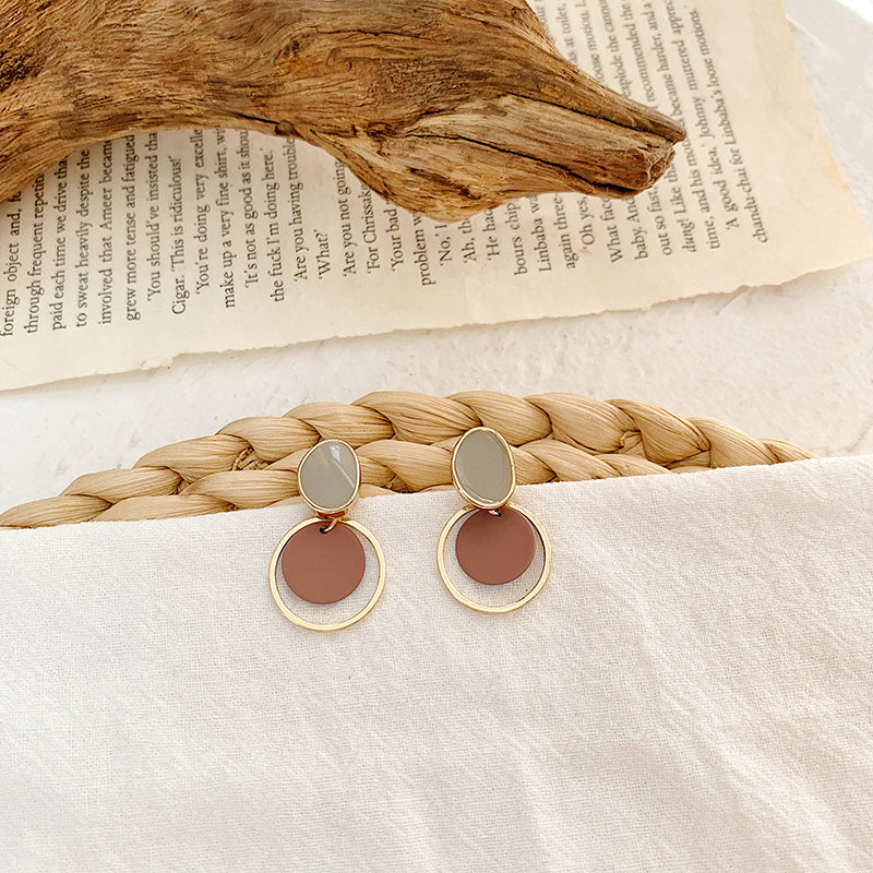 Autumn and winter geometric earrings female