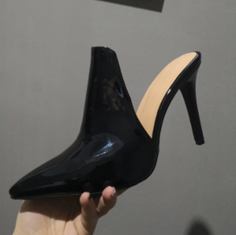 European and American Fashion Single Shoes Pointed Toe Stiletto High Heels Catwalk High Heels