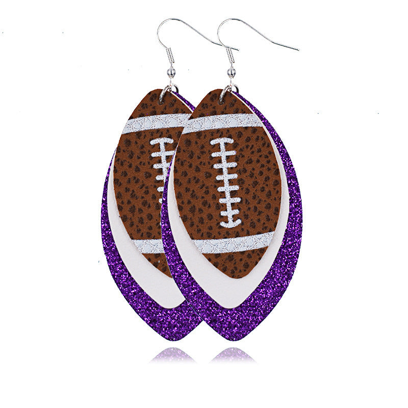 Multilayer Rugby Earrings Explosive Leather Earrings Leather Earrings Leather Earrings