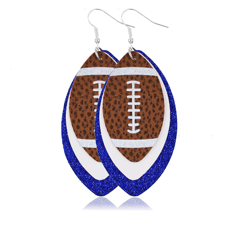 Multilayer Rugby Earrings Explosive Leather Earrings Leather Earrings Leather Earrings