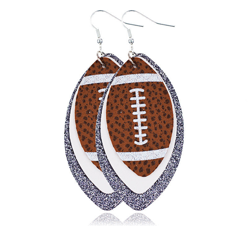Multilayer Rugby Earrings Explosive Leather Earrings Leather Earrings Leather Earrings