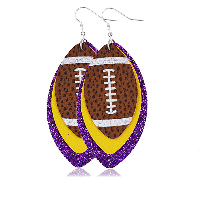 Multilayer Rugby Earrings Explosive Leather Earrings Leather Earrings Leather Earrings