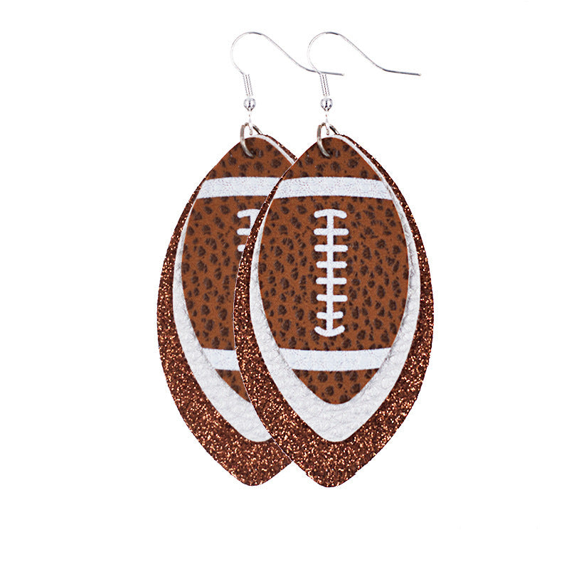 Multilayer Rugby Earrings Explosive Leather Earrings Leather Earrings Leather Earrings