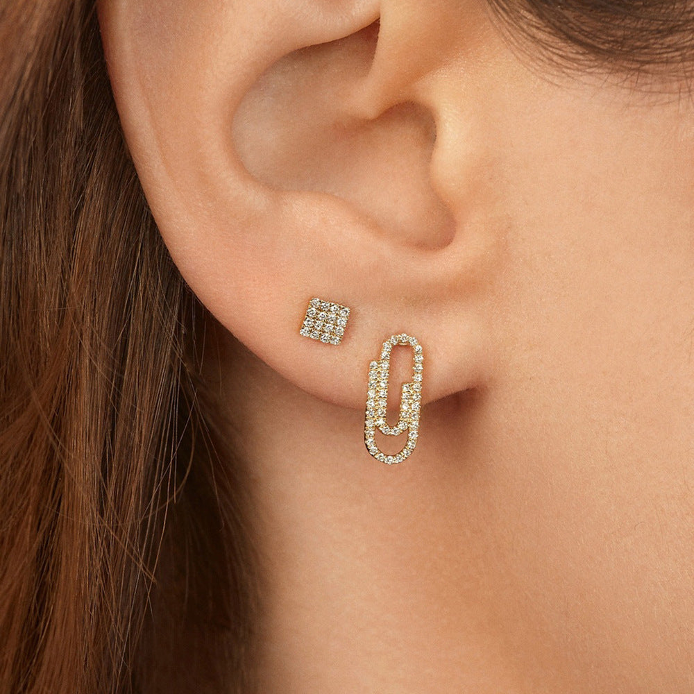 Paper clip earrings female earrings