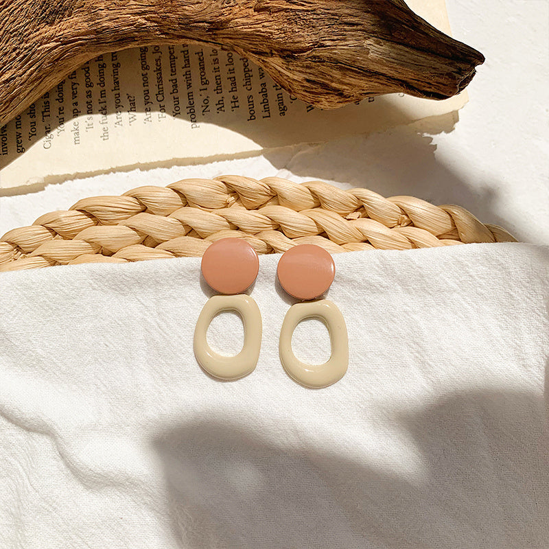 Autumn and winter geometric earrings female