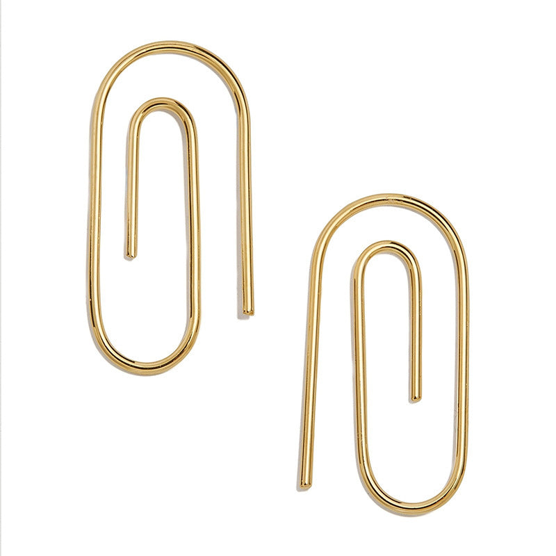 Paper clip earrings female earrings