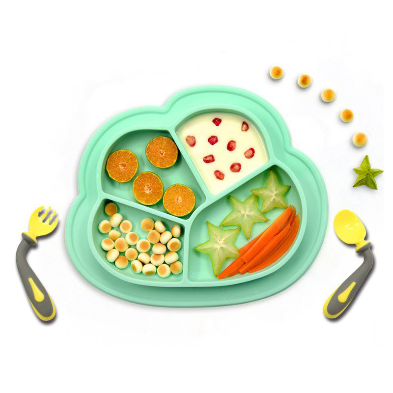 Baby Plate Learn To Eat Training Spoon Tableware