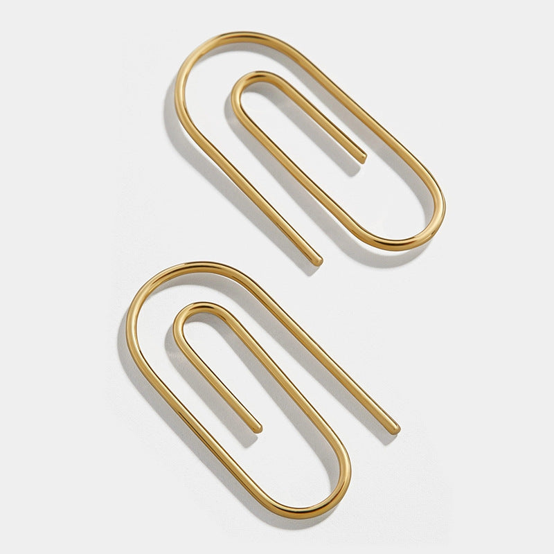 Paper clip earrings female earrings