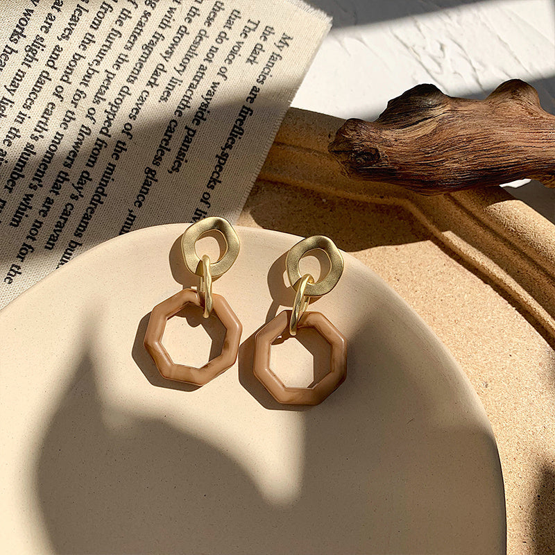 Autumn and winter geometric earrings female