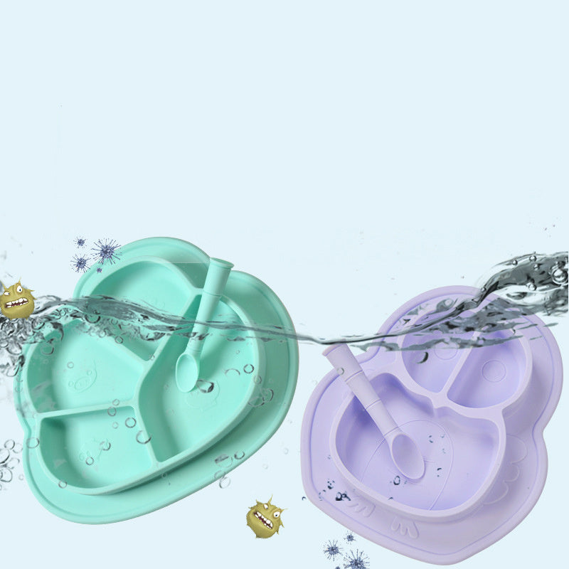Baby Plate Learn To Eat Training Spoon Tableware