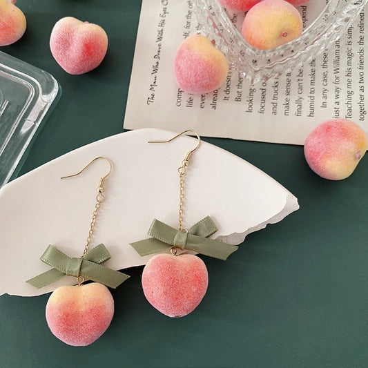 Sweet Peach Earrings Sweet Long Earrings Girl Earrings Earrings