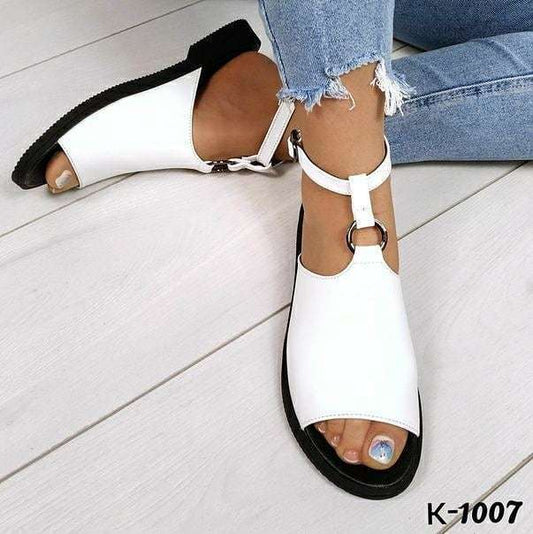 Suede buckle sandals