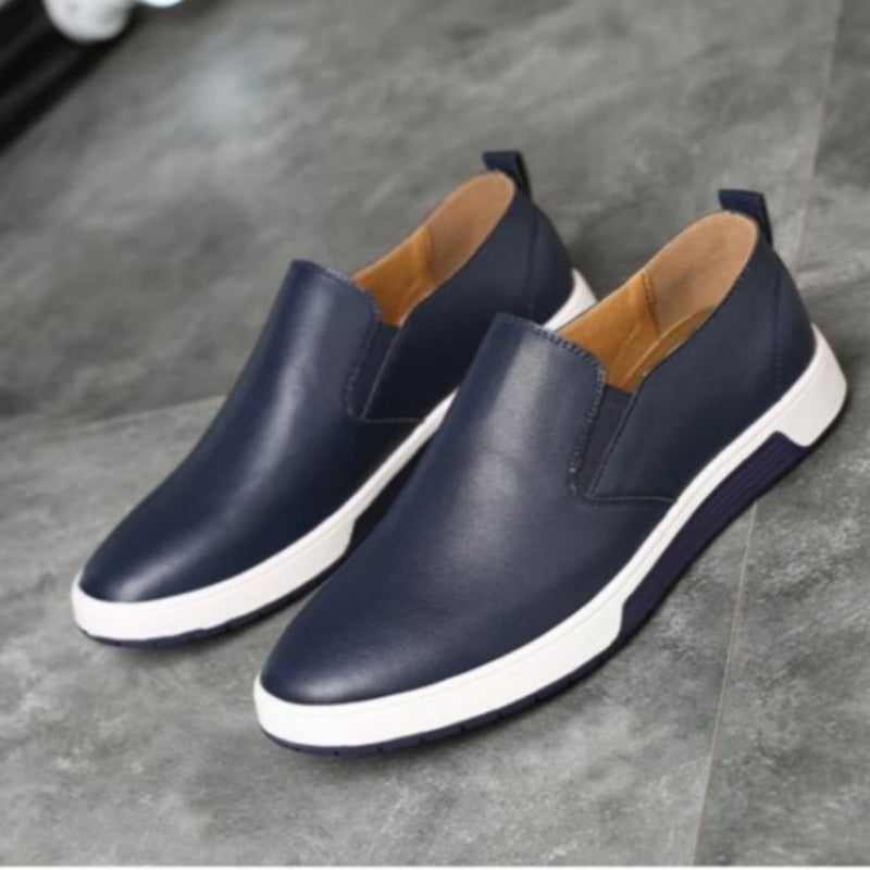 Winter Men Leather Boots Loafers Fashion Warm Cotton Brand Ankle Lace Up Shoes Footwear